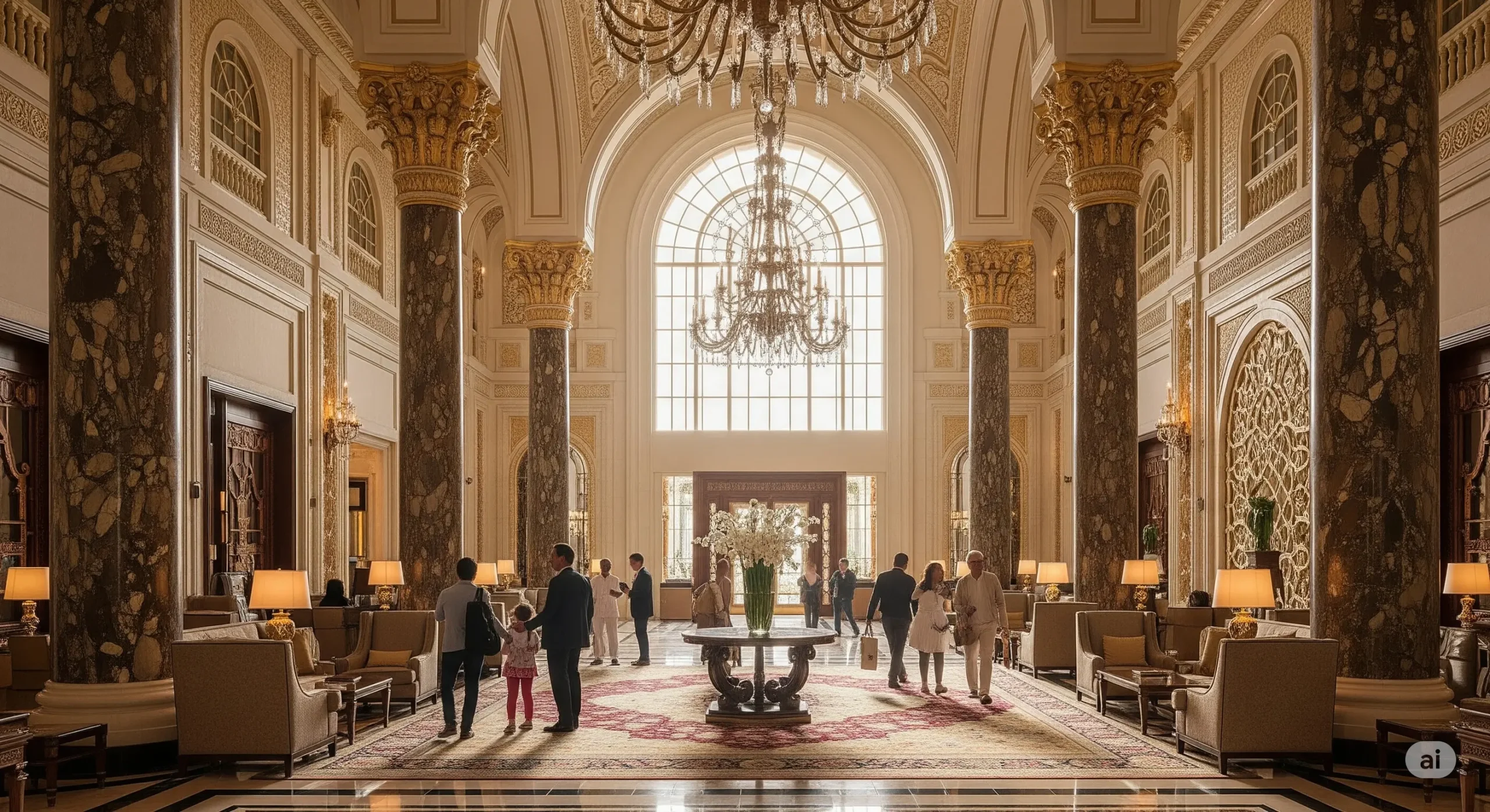 Emirates Palace Mandarin Oriental lobby.
